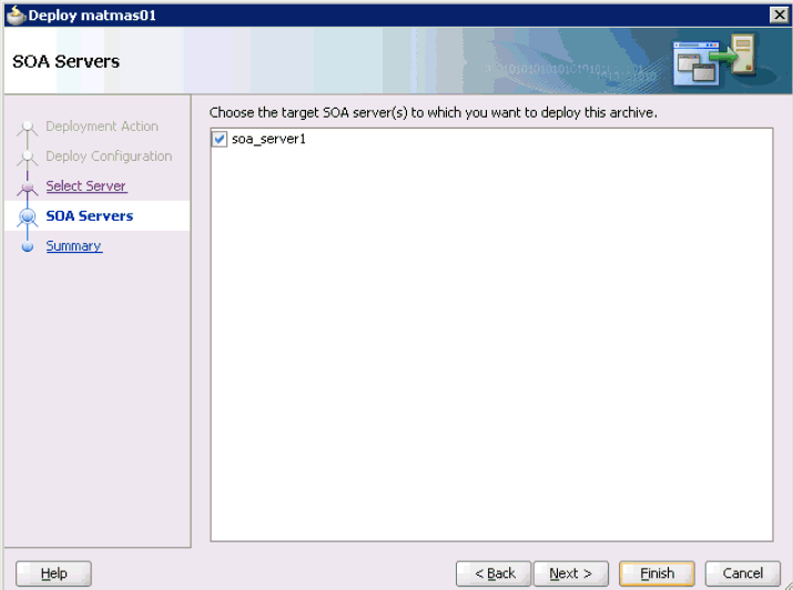 SOA Servers pane