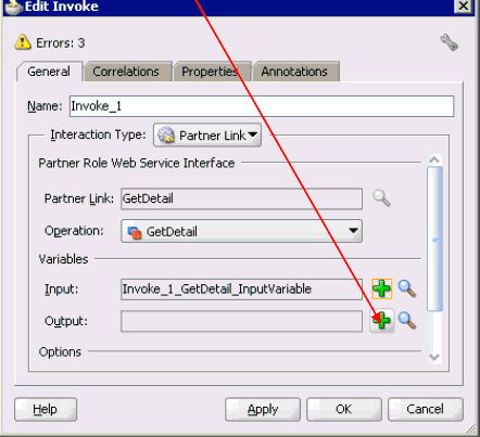 Edit Invoke dialog box