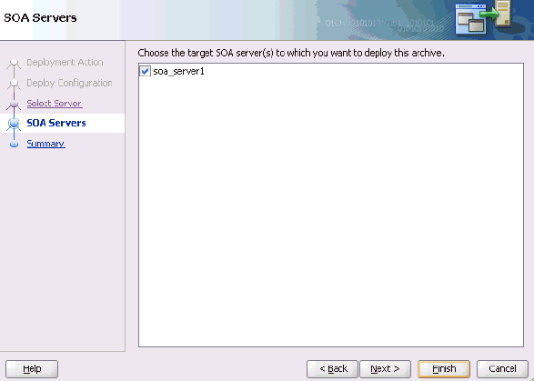 SOA Servers pane