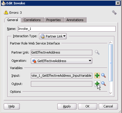 Edit Invoke dialog box