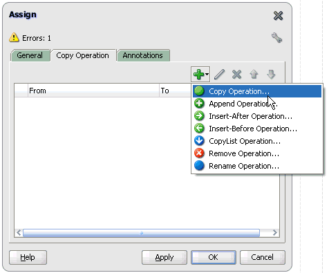 Assign dialog box