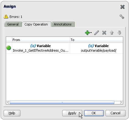 Assign dialog box