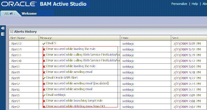 alert history window