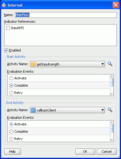 interval configuration dialog