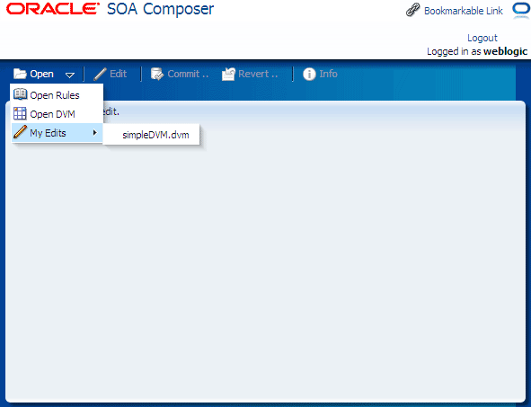 My Edits option in SOA Composer