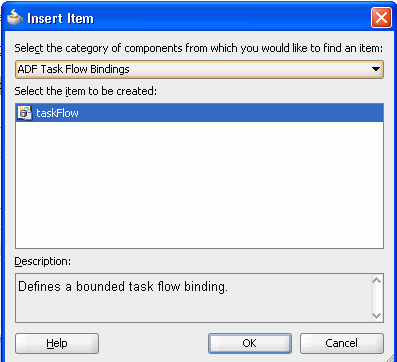 Insert Item dialog