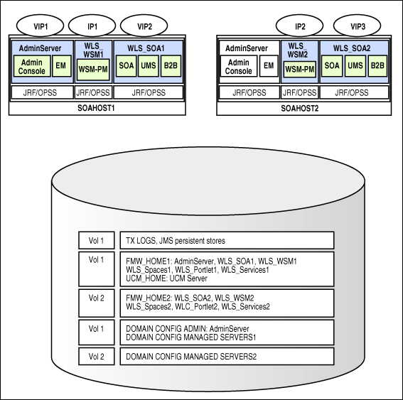 Shared storage, explained in table following image.