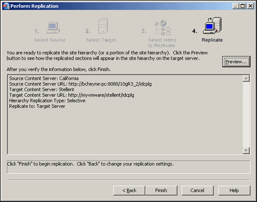 Perform Replication Dialog, Step 4