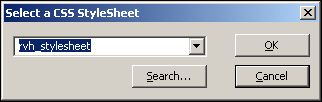 Select a CSS Stylesheet dialog