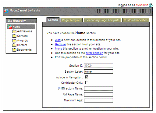 Screenshot of the Manager application