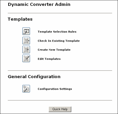 Dynamic Converter Admin page