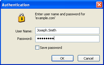 Authentication dialog