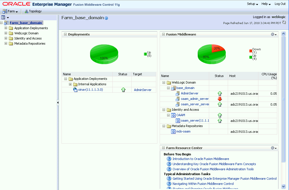 The OAAM Farm page is shown.