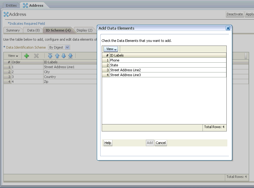 The entity ID Scheme page is shown