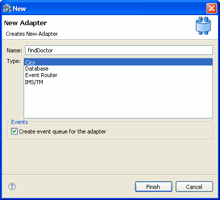 Add adapter dialog box