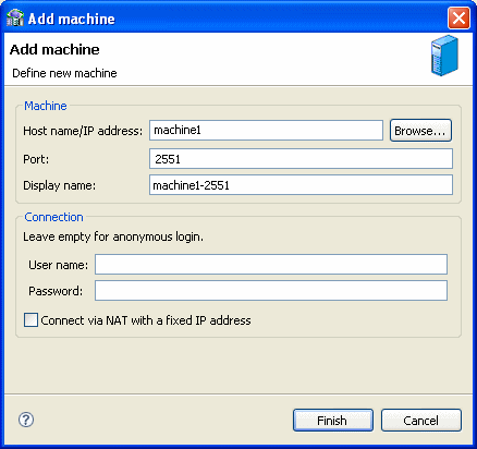 Machine dialog