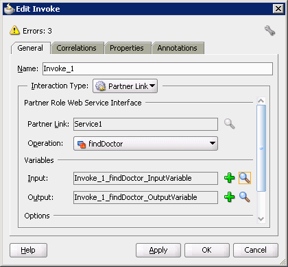 This image shows the Invoke dialog box