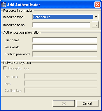 The Add Authenticator window