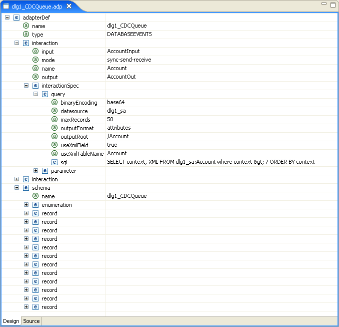 Adapter metadata XML editor