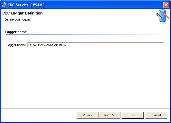 The CDC Logger Definition window