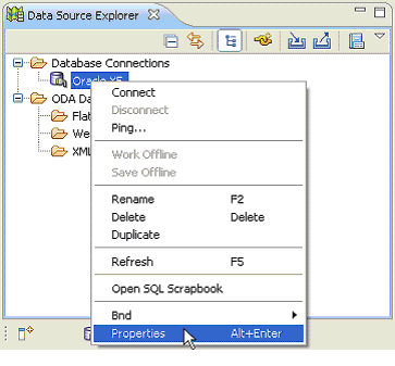 Right-click the connection and select Properties.