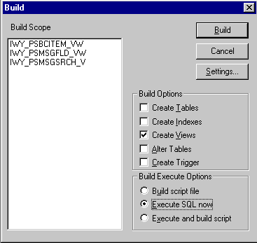 Build dialog box