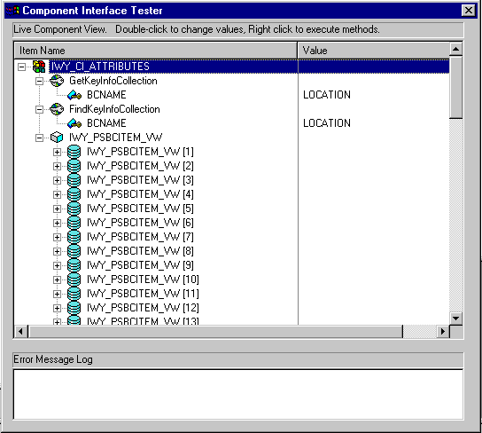 Component Interface Tester - exposed key properties