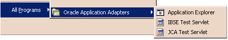 Oracle Application Adapters Program Menu