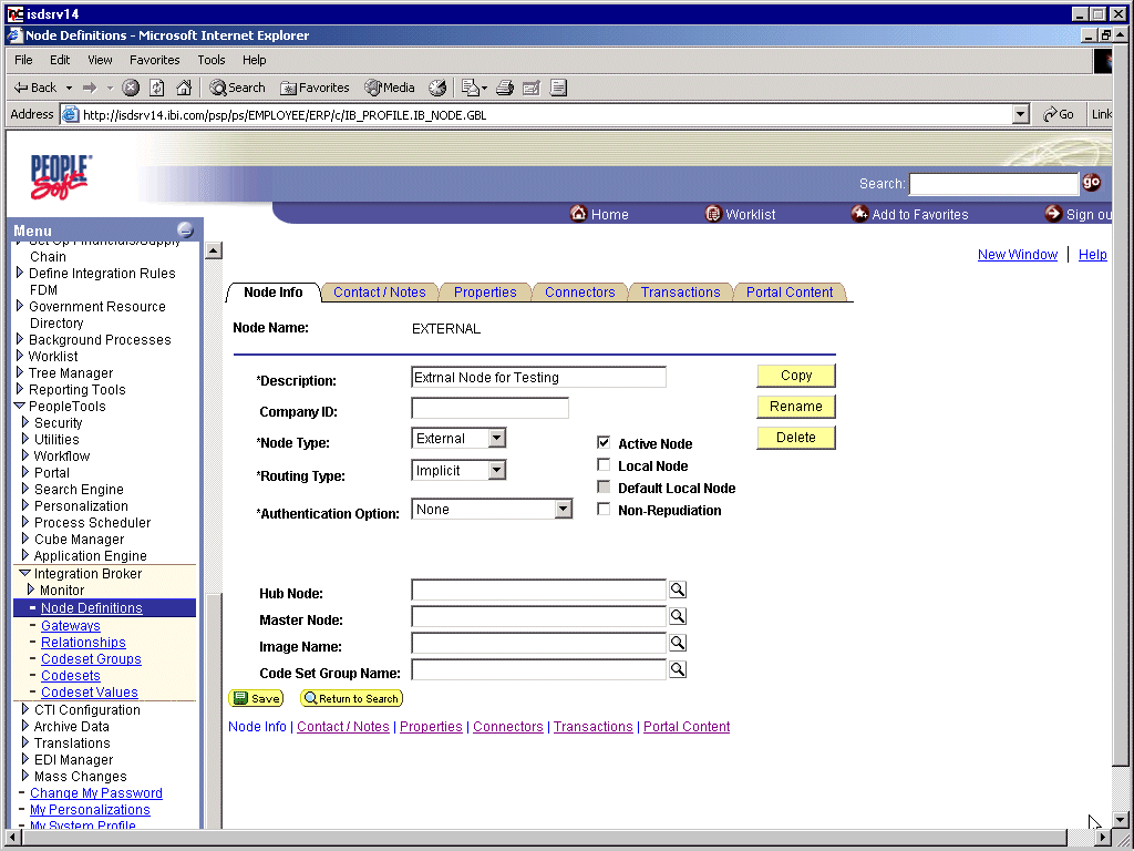 HTTP connector node