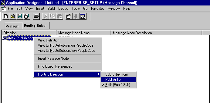 Routing Rules tab