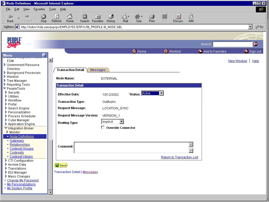 Transaction Detail pane