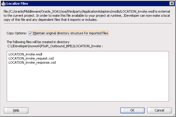 Localize Files dialog box