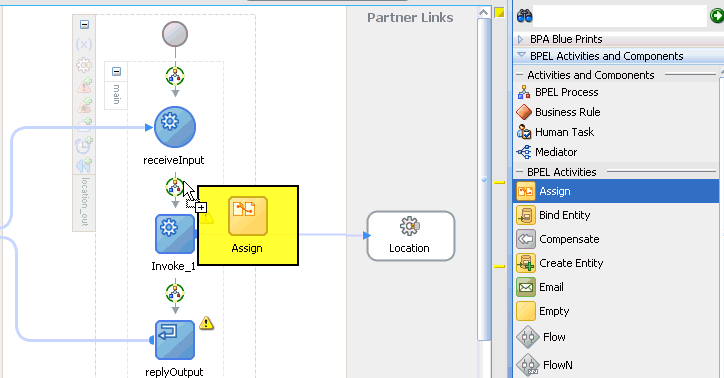 Oracle JDeveloper workspace area