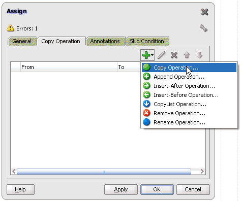 Assign dialog box