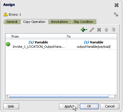 Assign dialog box