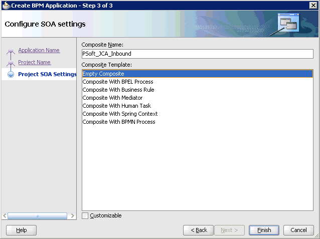 Configure SOA settings page