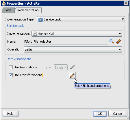 Properties - Activity dialog