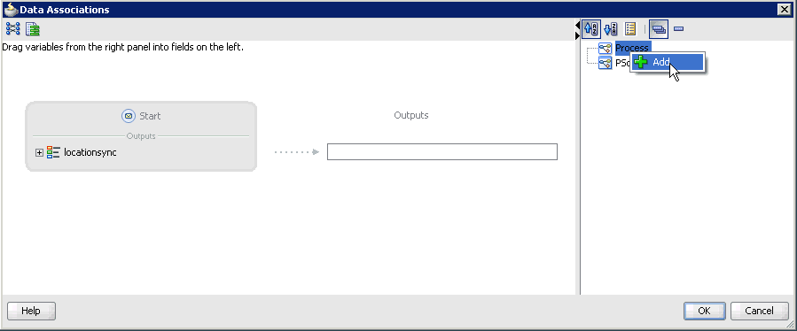 Data Associations dialog