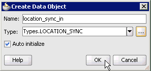 Create Data Object dialog