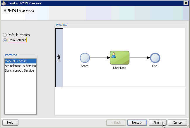 Create BPMN Process dialog