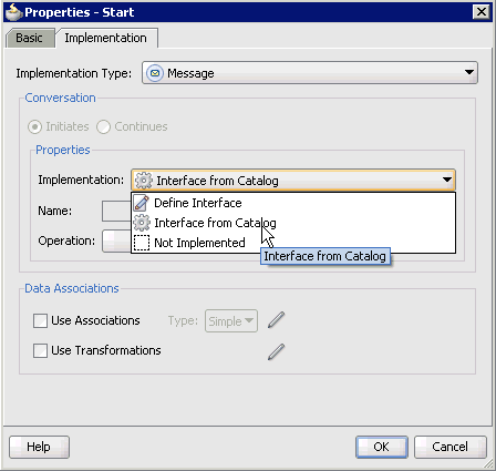 Properties - Start dialog