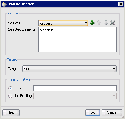 Transformation dialog