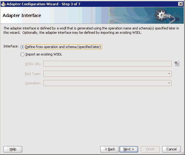 Adapter Interface pane