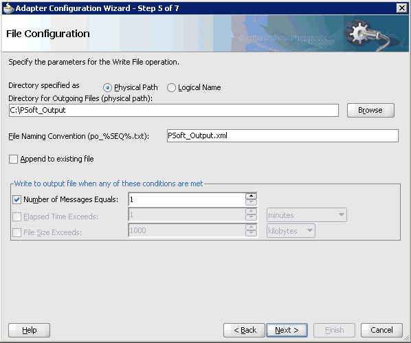 File Configuration pane