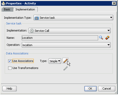 Properties - Activity dialog