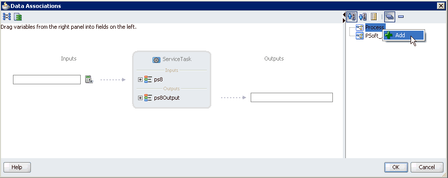 Data Associations dialog