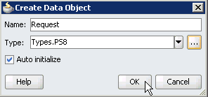 Create Data Object dialog