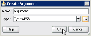 Create Argument dialog