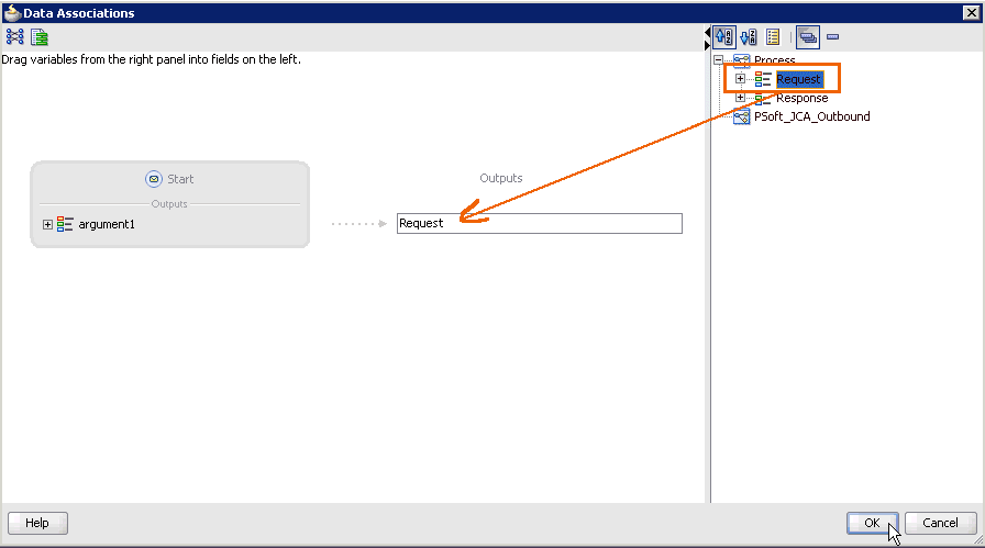 Data Associations dialog