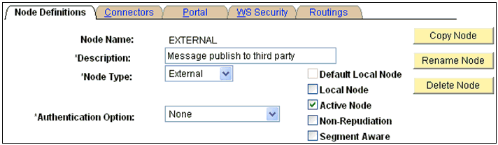 Node Definitions pane